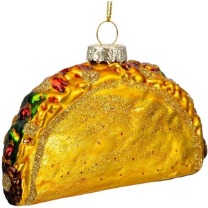 image:imageJoiedomi Christmas Taco Glass Ornament Xmas Glass Blown Food Ornament Presents for Christmas Tree Decoration Indoor