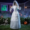 image:imageJOYIN 67 Halloween Decorations Outdoor Life Size Bride Decor White Ghost Haunted House Props with Creepy Sound for Garden Yard LawnWhite and Green Bride