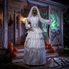 image:imageJOYIN 67 Halloween Decorations Outdoor Life Size Bride Decor White Ghost Haunted House Props with Creepy Sound for Garden Yard LawnWhite and Green Bride