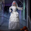 image:imageJOYIN 67 Halloween Decorations Outdoor Life Size Bride Decor White Ghost Haunted House Props with Creepy Sound for Garden Yard LawnWhite and Green Bride
