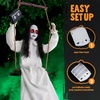 image:imageJOYIN Scary Halloween Decorations Outdoor Hanging Swinging Girl with Sound Activated Light Up Eyes and Creepy Expression Hanging Activated Halloween Decor for Indoor Outdoorblack hair swing girl