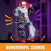 image:imageJOYIN Scary Halloween Decorations Outdoor Hanging Swinging Girl with Sound Activated Light Up Eyes and Creepy Expression Hanging Activated Halloween Decor for Indoor Outdoorred hair swing clown