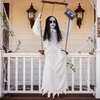 image:imageJOYIN Scary Halloween Decorations Outdoor Hanging Swinging Girl with Sound Activated Light Up Eyes and Creepy Expression Hanging Activated Halloween Decor for Indoor Outdoorblack hair swing girl