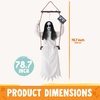 image:imageJOYIN Scary Halloween Decorations Outdoor Hanging Swinging Girl with Sound Activated Light Up Eyes and Creepy Expression Hanging Activated Halloween Decor for Indoor Outdoorblack hair swing girl