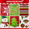 image:imageJOYIN 18 PCS Christmas Treat Bags Holiday Present Goody Gift Treat Candy Wrapping Paper Bags with Handles for Xmas Gift Giving Classroom Party Favors Thanksgiving Decor 9x 35x 73Christmas