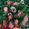 image:imageJOIEDOMI 12 Pcs Christmas Candy Cane Ornament with Wreaths Lollipop Christmas Trees and Candy Canes Designs Ornaments for Xmas Tree Decoration Polymer Clay Ornaments for Party Favor