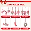 image:imageJOIEDOMI 12 Pcs Christmas Candy Cane Ornament with Wreaths Lollipop Christmas Trees and Candy Canes Designs Ornaments for Xmas Tree Decoration Polymer Clay Ornaments for Party Favor