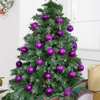 image:imageJOIEDOMI 24 Pcs Lime Green Christmas Balls Ornaments Set 236 Christmas Tree Ornaments Shatterproof Xmas Balls Hanging Decorations for Tree Wreath Garland Holiday Wedding Indoor Party DecorPurple