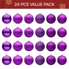 image:imageJOIEDOMI 24 Pcs Lime Green Christmas Balls Ornaments Set 236 Christmas Tree Ornaments Shatterproof Xmas Balls Hanging Decorations for Tree Wreath Garland Holiday Wedding Indoor Party DecorPurple