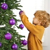 image:imageJOIEDOMI 24 Pcs Lime Green Christmas Balls Ornaments Set 236 Christmas Tree Ornaments Shatterproof Xmas Balls Hanging Decorations for Tree Wreath Garland Holiday Wedding Indoor Party DecorPurple