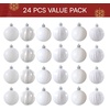 image:imageJOIEDOMI 24 Pcs Lime Green Christmas Balls Ornaments Set 236 Christmas Tree Ornaments Shatterproof Xmas Balls Hanging Decorations for Tree Wreath Garland Holiday Wedding Indoor Party DecorWhite