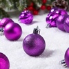 image:imageJOIEDOMI 24 Pcs Silver Christmas Balls Ornaments Set 16 Mini Christmas Tree Ornaments Decor Shatterproof Hanging Balls for Xmas Tree Wreath Garland Holiday Wedding Indoor Party DecorPurple