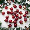 image:imageJOIEDOMI 24 Pcs Silver Christmas Balls Ornaments Set 16 Mini Christmas Tree Ornaments Decor Shatterproof Hanging Balls for Xmas Tree Wreath Garland Holiday Wedding Indoor Party DecorBurgundy Red