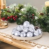 image:imageJOIEDOMI 24 Pcs Silver Christmas Balls Ornaments Set 16 Mini Christmas Tree Ornaments Decor Shatterproof Hanging Balls for Xmas Tree Wreath Garland Holiday Wedding Indoor Party DecorSilver