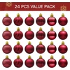image:imageJOIEDOMI 24 Pcs Silver Christmas Balls Ornaments Set 16 Mini Christmas Tree Ornaments Decor Shatterproof Hanging Balls for Xmas Tree Wreath Garland Holiday Wedding Indoor Party DecorBurgundy Red