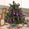 image:imageJOIEDOMI 24 Pcs Silver Christmas Balls Ornaments Set 16 Mini Christmas Tree Ornaments Decor Shatterproof Hanging Balls for Xmas Tree Wreath Garland Holiday Wedding Indoor Party DecorPurple