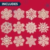 image:imageJOIEDOMI 36 Pcs Christmas Unfinished Wooden Ornaments Hanging Snowflakes Ornaments Blank Wood Slice for IndoorOutdoor Xmas Party Decoration Tree Decor Events