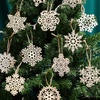 image:imageJOIEDOMI 36 Pcs Christmas Unfinished Wooden Ornaments Hanging Snowflakes Ornaments Blank Wood Slice for IndoorOutdoor Xmas Party Decoration Tree Decor Events