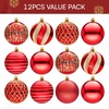 image:imageJOYIN 12 Pcs Red Gold Christmas Balls Ornaments Set 315 Glittering Tree Hanging Christmas Decorations Xmas Large Shatterproof Indoor Decor for Tree Wreath Holidays Wedding PartyRedgold