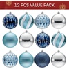 image:imageJOYIN 12 Pcs Red Gold Christmas Balls Ornaments Set 315 Glittering Tree Hanging Christmas Decorations Xmas Large Shatterproof Indoor Decor for Tree Wreath Holidays Wedding PartyBluesilve
