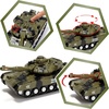 image:imageJOYIN 3 in 1 Friction Powered Siren Army Vehicle Toy with Action Figures  Military Truck Helicopter and Tank Toy with Light and Sound Siren for Imaginative Play Presents for Kids