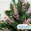 image:imageJoiedomi 12Pcs Christmas Berry Stem Ornaments Christmas Decorative Glitter Bead Sticks 17 Pink Artificial Glitter Twigs for Xmas Tree Decor Wreath DIY Crafts Holiday Party Supplies Wedding DecorPink