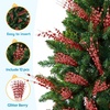 image:imageJoiedomi 12Pcs Christmas Berry Stem Ornaments Christmas Decorative Glitter Bead Sticks 17 Pink Artificial Glitter Twigs for Xmas Tree Decor Wreath DIY Crafts Holiday Party Supplies Wedding DecorRed
