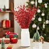 image:imageJoiedomi 12Pcs Christmas Berry Stem Ornaments Christmas Decorative Glitter Bead Sticks 17 Pink Artificial Glitter Twigs for Xmas Tree Decor Wreath DIY Crafts Holiday Party Supplies Wedding DecorRed