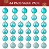 image:imageJoiedomi 34 Pcs 236 Christmas Ball Ornaments Shatterproof Teal Christmas Ornaments for Holidays Party Decoration Teal Tree Ornaments and Special Events