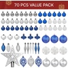 image:imageJoiedomi 36 Pcs Blue and Orange Christmas Tree Ornaments with Star Topper and Heart Shatterproof Christmas Ball Ornaments Set Assorted Xmas Hanging Decorations for Tree Wreath Garland HolidaysBlue  Silver  White