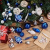 image:imageJoiedomi 36 Pcs Blue and Orange Christmas Tree Ornaments with Star Topper and Heart Shatterproof Christmas Ball Ornaments Set Assorted Xmas Hanging Decorations for Tree Wreath Garland HolidaysBlue  Silver  White
