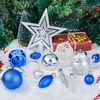 image:imageJoiedomi 36 Pcs Blue and Orange Christmas Tree Ornaments with Star Topper and Heart Shatterproof Christmas Ball Ornaments Set Assorted Xmas Hanging Decorations for Tree Wreath Garland HolidaysBlue  Silver  White