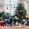 image:imageJoiedomi 36 Pcs Blue and Orange Christmas Tree Ornaments with Star Topper and Heart Shatterproof Christmas Ball Ornaments Set Assorted Xmas Hanging Decorations for Tree Wreath Garland HolidaysBlue  Silver  White
