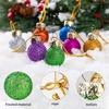 image:imageJoiedomi 36 Pcs Christmas Mini Ball Ornament Set Metalic Glass Small Balls with Glitter Prints amp Rope Hangers Hanging Miniature Ornaments for Christmas Tree Xmas Glass Party Decor Red amp WhiteGlitter