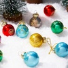 image:imageJoiedomi 36 Pcs Christmas Mini Ball Ornament Set Metalic Glass Small Balls with Glitter Prints amp Rope Hangers Hanging Miniature Ornaments for Christmas Tree Xmas Glass Party Decor Red amp Whiteglossy