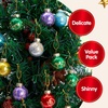 image:imageJoiedomi 36 Pcs Christmas Mini Ball Ornament Set Metalic Glass Small Balls with Glitter Prints amp Rope Hangers Hanging Miniature Ornaments for Christmas Tree Xmas Glass Party Decor Red amp Whiteglossy