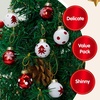 image:imageJoiedomi 36 Pcs Christmas Mini Ball Ornament Set Metalic Glass Small Balls with Glitter Prints amp Rope Hangers Hanging Miniature Ornaments for Christmas Tree Xmas Glass Party Decor Red amp WhiteFancy