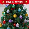 image:imageJoiedomi 36 Pcs Christmas Mini Ball Ornament Set Metalic Glass Small Balls with Glitter Prints amp Rope Hangers Hanging Miniature Ornaments for Christmas Tree Xmas Glass Party Decor Red amp Whiteglossy