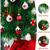 image:imageJoiedomi 36 Pcs Christmas Mini Ball Ornament Set Metalic Glass Small Balls with Glitter Prints amp Rope Hangers Hanging Miniature Ornaments for Christmas Tree Xmas Glass Party Decor Red amp WhiteFancy