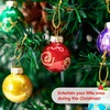 image:imageJoiedomi 36 Pcs Christmas Mini Ball Ornament Set Metalic Glass Small Balls with Glitter Prints amp Rope Hangers Hanging Miniature Ornaments for Christmas Tree Xmas Glass Party Decor Red amp Whiteglossy