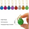 image:imageJoiedomi 36 Pcs Christmas Mini Ball Ornament Set Metalic Glass Small Balls with Glitter Prints amp Rope Hangers Hanging Miniature Ornaments for Christmas Tree Xmas Glass Party Decor Red amp WhiteGlitter