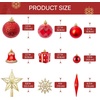 image:imageJoiedomi 71 Pcs Red amp Gold Christmas Ornaments Set Assorted Christmas Balls Ornaments with Star Tree Topper Shatterproof Hanging Decor for Xmas Tree Wreath Garland Holidays PartyRedgold