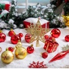 image:imageJoiedomi 71 Pcs Red amp Gold Christmas Ornaments Set Assorted Christmas Balls Ornaments with Star Tree Topper Shatterproof Hanging Decor for Xmas Tree Wreath Garland Holidays PartyRedgold