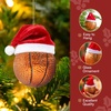 image:imageJoiedomi Mini Christmas Basketball Glass Ornament Blown Sports Ball Ornaments Small Mini Basketball Decor for Tree Hanging Outdoor Decorations Indoor Xmas Balls Gifts Party FavorsBasketball with hat