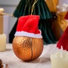 image:imageJoiedomi Mini Christmas Basketball Glass Ornament Blown Sports Ball Ornaments Small Mini Basketball Decor for Tree Hanging Outdoor Decorations Indoor Xmas Balls Gifts Party FavorsBasketball with hat