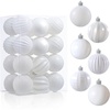 image:imageJOIEDOMI 24 Pcs Silver Christmas Balls Ornaments Set 16 Mini Christmas Tree Ornaments Decor Shatterproof Hanging Balls for Xmas Tree Wreath Garland Holiday Wedding Indoor Party DecorWhite