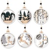 image:imageJOIEDOMI 6 Pcs Christmas Wooden Ornaments Christmas Farmhouse Rustic Reindeer Hanging Wood Ornaments for Winter Holiday Indoor Decor Xmas Tree DecorationsRustic