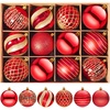 image:imageJOYIN 12 Pcs Red Gold Christmas Balls Ornaments Set 315 Glittering Tree Hanging Christmas Decorations Xmas Large Shatterproof Indoor Decor for Tree Wreath Holidays Wedding PartyRedgold