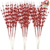image:imageJoiedomi 12Pcs Christmas Berry Stem Ornaments Christmas Decorative Glitter Bead Sticks 17 Pink Artificial Glitter Twigs for Xmas Tree Decor Wreath DIY Crafts Holiday Party Supplies Wedding DecorRed