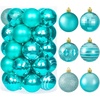 image:imageJoiedomi 34 Pcs 236 Christmas Ball Ornaments Shatterproof Teal Christmas Ornaments for Holidays Party Decoration Teal Tree Ornaments and Special Events